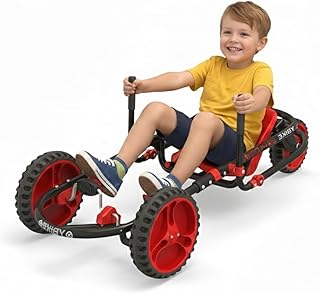 YBIKE Explorer Pedal Car - 3-Wheel Go Kart for Kids, Ride On Toys for Girls and Boys, Ages 4 & Up, Steer with Handles, Adjustable Frame & Seat, Up to 155 lbs