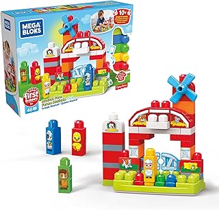 Mega Mega Bloks Musical Farm - Building Block Set - 46 Pieces - Ages 1 to 5