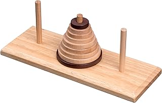 Philos Tower of Hanoi 9 Tiers Wooden Wooden Warmth Brain Teaser Kids Educational Gift Puzzle Classic Game