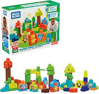 Mega Bloks Woodland Friends Preschool Building Set, Plant-Based Blocks, Multicolor