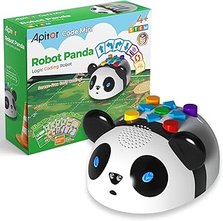 Robot Panda Coding Robot Activity Set - 48 Pieces, Screen-Free STEM Learning Toy with Smart Sensing & Loops, Educational Programming Gift for Kids Ages 4-5