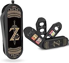 Nonbrand Zelda Nintendo Switch Game Card Case, Hard Shell, Black, Compatible with Game Console, 10 Slots + 2 TF Slots, Zipper Closure