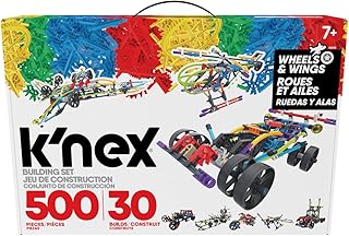 K'NEX | Wings and Wheel Building Set | 3D Educational Toys for Kids, 500 Piece Stem Learning Kit, Engineering for Kids, 30 Model Building Construction Toy for Children Ages 7+ | Basic Fun 80208