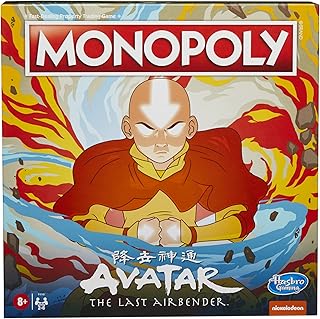Hasbro Gaming Monopoly: Avatar: Nickelodeon The Last Airbender Edition Board Game for Kids Ages 8 and Up, Play as a Member of Team Avatar (Amazon Exclusive)
