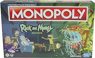 Hasbro Gaming Monopoly: Rick and Morty Edition Board Game, Cartoon Network Game for Families and Teens 17+, Includes Collectible Monopoly Tokens (Amazon Exclusive)