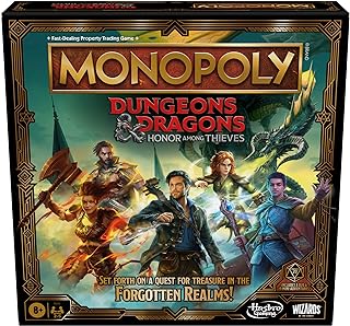 Hasbro Gaming Monopoly Dungeons & Dragons: Honor Among Thieves Game, Inspired by The D&D Movie, Monopoly D&D Board Game for 2-5 Players, Ages 8 and Up