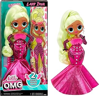 LOL Surprise OMG Lady Diva Fashion Doll with Multiple Surprises Including Transforming Fashions and Fabulous Accessories – Great Gift for Kids Ages 4+