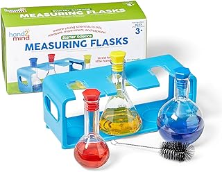 Hand2Mind Starter Science Measuring Flask Set - Plastic Beakers, Measuring Toys, Kids Chemistry Set, Educational Science Kits, Classroom Science Supplies