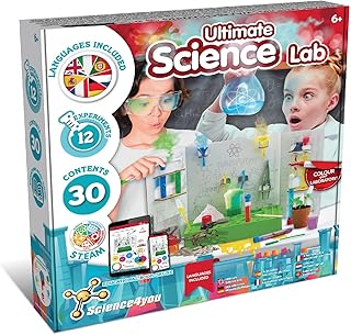Science4you Science Lab for Kids - Science Kit with Experiments for Kids Age 6-8+, Chemistry Set to Create Crazy Dough, Colourful Explosions and Much More, Stem Toy and Gift for Boys and Girls Age 6+