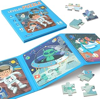 Magnetic Puzzles for Kids, Toddler Dinosaur Jigsaw Puzzles Book for Preschool Toddlers, Travel Toys for 3-5 Year Old Board Games Boys and Girls