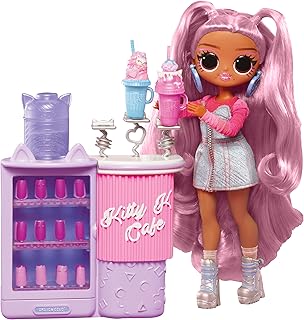 LOL Surprise OMG Sweet Nails – Kitty K Café with 15 Surprises, Including Real Nail Polish, Press On Nails, Sticker Sheets, Glitter, 1 Fashion Doll, and More! – Great Gift for Kids Ages 4+