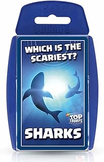 Top Trumps Card Game Sharks - Family Learning Games for Kids and Adults for 2+ Players - Kid War Games for Families for 6 Plus Kids