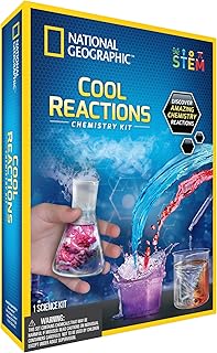 National Geographic Chemistry Set - Cool Reactions Educational Science Kits for Kids Age 8+ with 5 Awesome Experiments | Fascinating Kids STEM Toys Chemistry Gifts for 8+ Year Old Boys and Girls