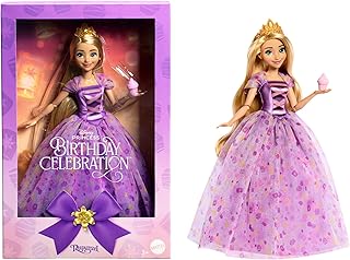 Mattel Disney Princess Birthday Celebration Rapunzel Deluxe Fashion Doll, Inspired by Disney Tangled Movie, Special Occasion Gifts for Kids & Collectors