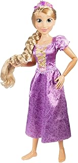 Disney Princess Rapunzel Doll Playdate 32” Tall & Poseable, My Size Articulated Doll in Purple Dress, Comes with Brush to Comb Her Long Golden Hair, Flower Garland Hairband & Hair Pins