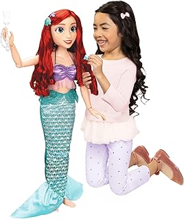 Disney Princess Ariel Doll Playdate 32” Tall & Poseable, My Size Articulated Doll in Mermaid Outfit, Comes with Dinglehopper to Comb Her Long Red Hair, and Seashell Hair Pins
