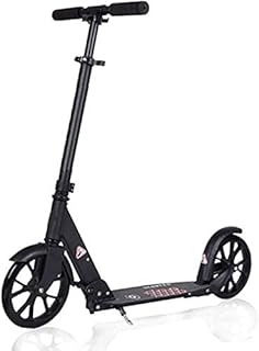 Scooters Kick Scooter for Adults Kids Big Wheel Kick Scooter for Adult/Teens Folding Adjustable Commuter Scooter with Rear Fender Brake for Women Men Non-Electric 100kg Capacity (Color : Red)