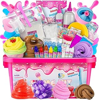 Jumbo Slime Kit for Girls, Party Favors for Kids, Adorable Slime Making Kit to Make Butter Slime, Confetti Slime, Multiple Slimes Making, Stress Relief Toy for Childrens, Ideal Gift