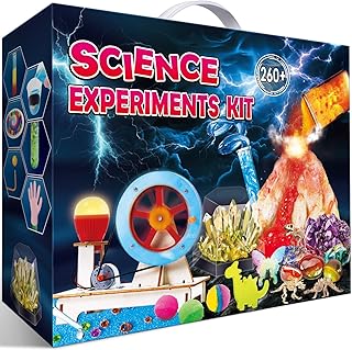 UNGLINGA 260+ Experiments Science Kits for Kids, S.T.E.M Science Projects, Chemistry Set, Christmas Birthday Toys Gifts Idea for Boys Girls, Dig Volcano Gemstones, Educational Scientist Set