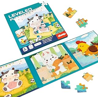 Magnetic Puzzles for Kids Ages 3-5, 3 in 1 Farm Animals Toddlers Magnet Jigsaw Puzzle Book, Kids Travel Road Trip Puzzle Toys for Boys and Girls Ages 4-8 (Farm)