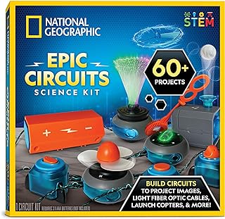 National Geographic Circuit Maker Electronics Science Kit – 60 Hands-On STEM Projects for Kids, Build Real Electrical Circuits, Educational STEM Activity for Learning Electricity & Engineering Skills