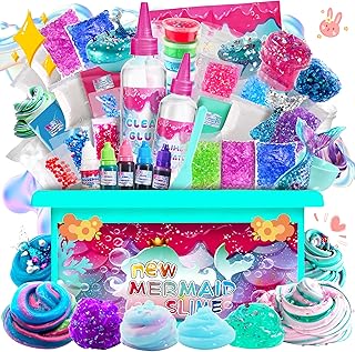 Mermaid Slime Kit for Girls, Mini Dreamy Slime Making Kit for Kids 6-12, Party Favors for Childrens