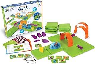 Learning Resources Code & Go Robot Mouse Activity Set Rechargeable, Screen-Free Early Coding Toy for Kids, Interactive STEM Coding Pet, Ages 4+, 83 Pieces