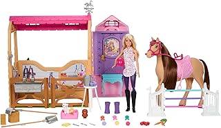 Barbie - Ultimate Stable Set - 6 Play Areas, Doll, Horse and 25 Accessories Included, Inspired by The Mysteries of Barbie - Finding The Missing Horse, 3+ Years, JDN43