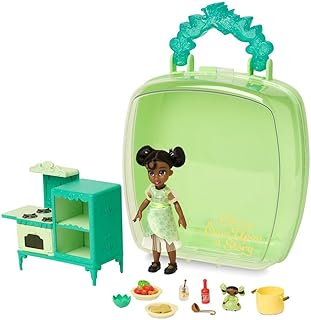 Disney Store Dolls Princess Tiana Once Upon a Story Mini Doll Playset, The Princess and The Frog, 5 Inch Princess Dolls, Girl Toys, Princess Toys, 4 Year Old Girl Birthday