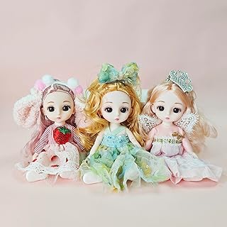 3 Pcs 6 Inch Princess Girl Mini Dolls, Small Princess Dolls, Little Girl Miniature for 3+ Year Old Girls