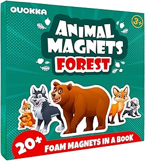 QUOKKA Travel Magnetic Puzzles for Toddlers 1-3 – 20+Pcs Forest Game with Extra-Long Play Book – Fun Travel Game Toy for Kids Ages 3-5 – Strong Magnets for Car Activities – Fun Toddler Puzzle Ages 2-4