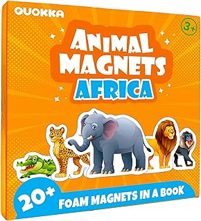 QUOKKA Travel Magnetic Puzzles for Toddlers 1-3 – 20+Pcs Africa Game with Extra-Long Play Book – Fun Travel Game Toy for Kids Ages 3-5 – Strong Magnets for Car Activities – Fun Toddler Puzzle Ages 2-4