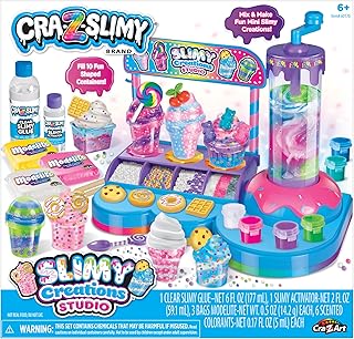 CRA-Z-Slimy Scented Slimy Creations Studio, Dessert & Drink Slime Making Kit with Mixing Station, 10 Mini Containers & Colorful Scents, DIY Slime Lab for Kids Ages 6+