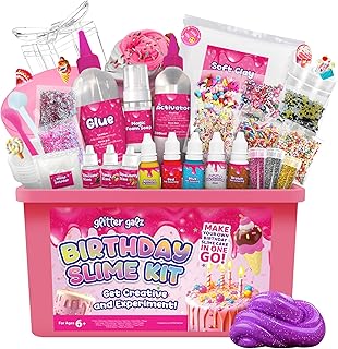 Easter Butter Slime Kit | Birthday Gifts for Girls Ages 6+ | DIY Make Your own Slime Birthday Party 42 Mix-ins | Arts and Crafts | Slime-Making kit | Slime Activator | Sensory Gifts for Teens
