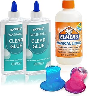Slime Kit for Girls and Boys, Slime Activator with 2 Clear Glue, Slimes Making Kit, Great for Gifting and Party's