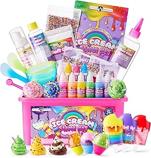 Original Stationery Ice Cream DIY Slime Kit - Slime Making Kit for Girls Ages 7+ - Sensory Toy with Scents & Sprinkles, Cool Party Favors for Kids, Easter and Birthday Gifts - Rainbow Popsicle Edition