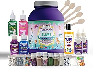 SMARTEEZ Mermaid Slime Magic JAR | Mermaid KIT | DIY-Slime Making KIT | 25+ BATCHES | Glow-in-Dark, Metallic, Cloud Slime | Non Toxic | Safe | Kid Friendly | Jelly Putty Toys