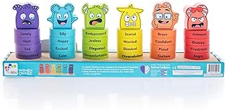 Open The Joy Emotions Stacking Rings – 30pc Rainbow Stacking Toy for Toddlers, Baby Sensory Learning Toy, Fine Motor Skill Development – Montessori Toys for 1 Year Old, Ages 12 Months and Up