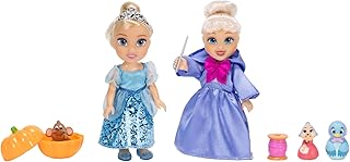Disney Princess Cinderella & Fairy Godmother Petite Doll Playset Fashion Dolls, Complete with 5 Points of Articulation Dolls Can Be Posed in Many Ways! [Amazon Exclusive]