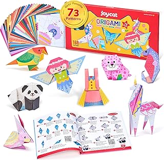 JoyCat Origami Paper Kit for Kids,180 Sheet 5.5x5.5 Colorful Paper,73 Unique & Unicorn Style with Instruction Book,Art&Crafts Supply Set for Ages 5-12 Girl,Ideal DIY & Educational Toy,Gift for Kids