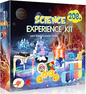 208+ Science Experiments - Science Kits for Kids Age 5-7-8-12, S.T.E.M Preschool Learning Educational Toys, Volcano Chemistry Set Scientist Set, Halloween Christmas Birthday Gift Ideas for Boys Girls