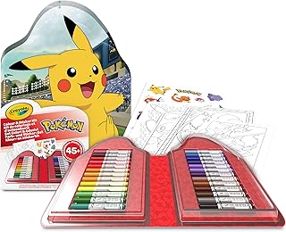 CRAYOLA - Case with Colours & Stickers Pokémon, Felt Pen Set, Colouring Pages, Stickers, 45 Pieces, Creative Gift for Children from 5 Years, 04-0785