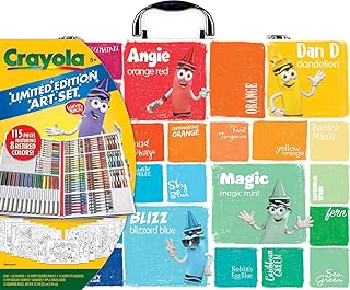 Crayola Limited Edition Coloring Set (115 Pcs), Kids Art Supplies & Drawing Kit with Crayons, Markers & Colored Pencils in Storage Case, Gifts, Ages 5+
