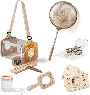 Bug Catcher Kit for Kids Explorer Kit, 10PCS Outdoor Bug Catching Kit with Magnifying Glass & Net, Adventure Set for Backyard & Camping, Fun Gift for Girls Boys