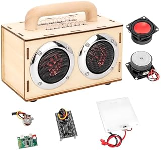 DIY Bluetooth Speaker Kit to Build Your Own - STEM Projects for Kids Ages 8-12 & Adults, No Soldering with LED Lights, Portable Wooden Speaker, Science Experiment & Birthday Gift 8 9 10 11