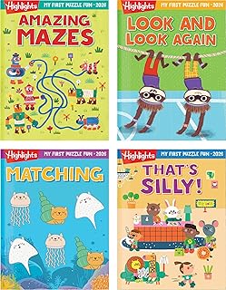 My First Puzzle Fun 2026 Activity Book Set with Mazes, Matching and More, Kids Puzzle Books for Travel, Learning and Screen-Free Play for Kids 3-6