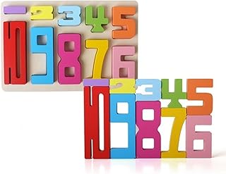 10PCS Wooden Number Building Blocks Montessori 1-10 - Wooden Stacking Numbers Math Toys, Friends of Ten Number Blocks, Basic Number Counting Blocks with Play Guide, Number Toys for Toddlers 1-3