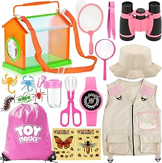 TOY Life Kids Explorer Kit with Bug Catcher for Kids, Bug Catching Kit with Bug Toys, Kid Safari Vest & Hat, Compass, Binoculars, Magnifying Glass, Educational Outdoor Toys Girls Kid Adventure Kit