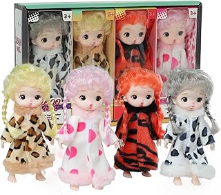 Mini Baby Dolls 4pcs Set,6Inch Princess Dolls,Realistic Cute Pout mini Babies,Rapunzel Doll with Skirt Dresses,Cute Small Baby Doll Gifts Set for Girls Boys 3 Birthday Gifts