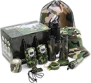 Kids Explorer Kit - 10-in-1 Nature Explore Set with Walkie Talkies, Binoculars, Compass, LED Flashlight - Outdoor Adventure Kit for Boys and Girls - Complete Camping Gear Bundle